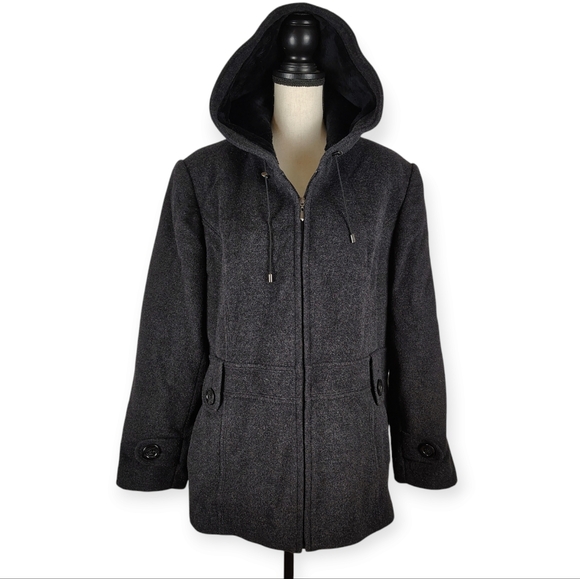 St. John's Bay Jackets & Blazers - St John’s Bay Wool Cashmere Blend Zip Up Coat